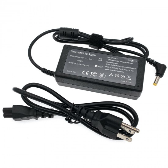 AC Adapter Charger Power for Lenovo IdeaPad G530 G550 G555 G560 Y450 Y530 Y470 - 19V 3.42A 65W 5.5x2.5mm