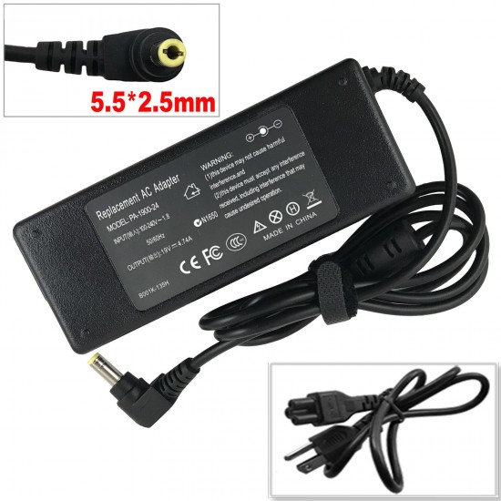 19V 90W 4.74A AC Adapter Charger Compatible with Toshiba PA3516U-1ACA PA-1900-24