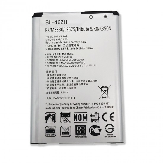 New 2125mAh 3.8v Li-ion Phone Battery For LG Tribute 5 K7 LS675 US375 D213 H340