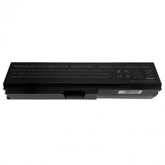 12-Cell Replacement Laptop Battery for Toshiba Satellite A665-S5177X A665-S5179 (8800mAh)