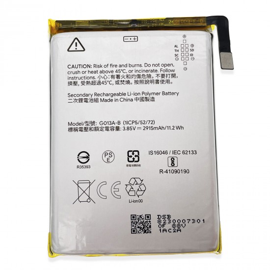 Replacement Battery for Google Pixel 3 (G013A, G013B) - 2915mAh 3.85V Genuine Battery Module