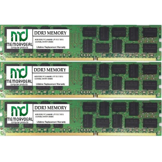 24GB (3X8GB) DDR3 1333MHz ECC REG MEMORY For DELL PRECISION T5500 AND R5500