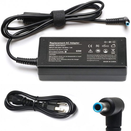 65W Adapter Laptop Charger for HP Chromebook 11 14 G3 G4 X360 Envy 13 15 Series