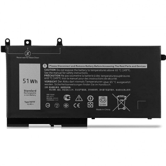 51WH Battery For Dell Latitude 12 5280 5288 5480 5580 5590 5490 5290 5488 93FTF