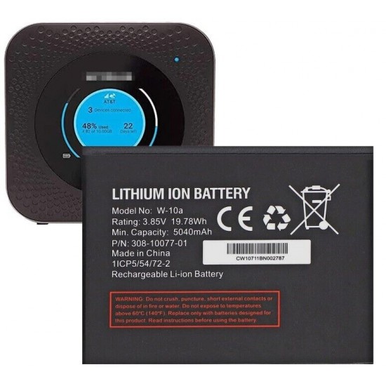 Battery For AT&T Netgear Nighthawk LTE Mobile Hotspot MR1100 W-10A 5040mAh