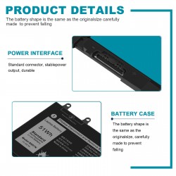 51Wh 11.4V Laptop Battery for Dell Precision 3000 3540 8W9RM 8M4TR 7PP5P 7F2KH 77XJP 6DR5G 5JD5T 5G0FY 51WC7 4NHR0 4JX62 4HNM7 3K0K2 3540-4043 3540-4036 352JC 2C4FX 297G9 1VR14 17WFD 0N0T0 0GR47 0646J