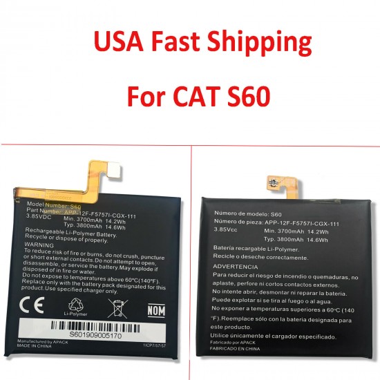 Li-Polymer 3800mAh 3.85V Battery Compatible with CAT CATERPILLAR S60