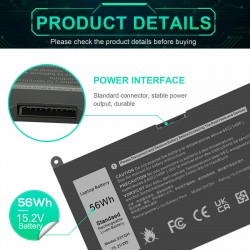 56Wh 15.2V Laptop Battery for Dell Latitude 3000 3400 LAT-3400-00006-BLK LAT-3400-00005-BLK LAT-3400-00004-BLK LAT-3400-00003-BLK LAT-3400-00002-BLK LAT-3400-00001-BLK KT08Y KR1K5 KDPGW GYDRT GGFCY