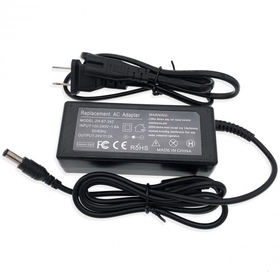 24V 2A AC DC Power Supply Adapter for LCD Monitor Printer 5.5mm Tip - Charger Cord