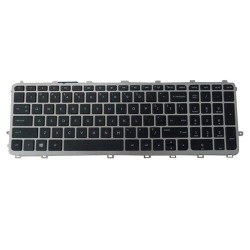 Keyboard w/ Silver Frame For HP Envy TouchSmart 15-J 17-J Laptops US