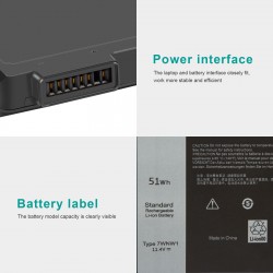 51Wh 11.4V Laptop Battery for Dell Latitude Rugged 5420 XCTOL5420BRUS XCTOL542014MMCLA XCTOL542014EMEA 6YNGK 5420-4623 1R73K