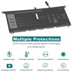 52Wh 7.6V Laptop Battery for Dell Xps 13 9380 9380-5121 9380-4788 9380-4771 9380-4764 9380-4757 9380-4740 9380-4733 9380-4726 9380-4654 9380-4647 9380-4511 9380-4498 9380-4481 9380-4436 9380-4429