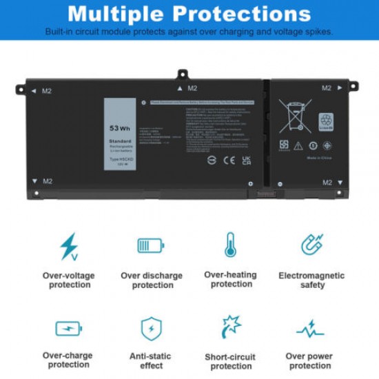 53Wh 15V Laptop Battery for Dell Inspiron 7000 7306 YMDKK N27306EMZPH N27306EMZOH N27306EJUBH