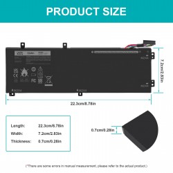 56Wh 11.1V Laptop Battery for Dell Xps 15 9570 XPS9570-9455SLV-PUS XPS9570-7996SLV-PUS XPS9570-7571SLV-PUS XPS9570-7571SLV XPS9570-7085SLV-PUS XPS9570-7061SLV XPS9570-5804SLV