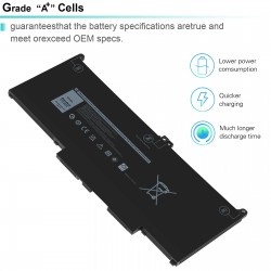 60Wh 7.6V Laptop Battery for Dell Latitude 7000 7400 74C6K 7400-7227 7400-5926 7400-5919 7400-5902 7400-5896 7400-2705 7400-2675 7400-1291 7400-1284 7400-1062 70X5H 663WG 659CV 5WRVH 5PTG3 57Y2C 4V90J